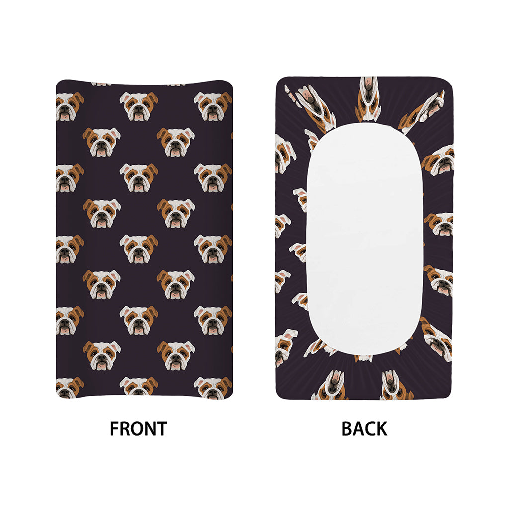 Cute English Bulldog Pattern Print Changing Pad Cover