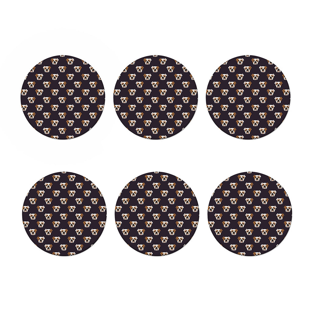 Cute English Bulldog Pattern Print Coaster Set