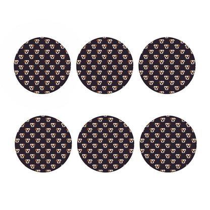 Cute English Bulldog Pattern Print Coaster Set