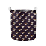 Cute English Bulldog Pattern Print Collapsible Laundry Basket