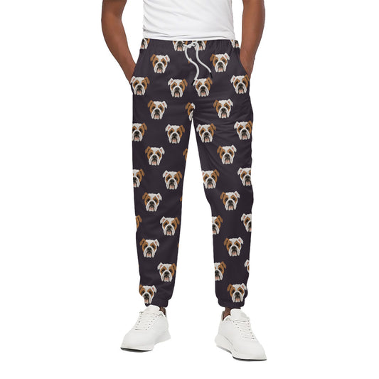 Cute English Bulldog Pattern Print Cotton Pants