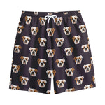 Cute English Bulldog Pattern Print Cotton Shorts