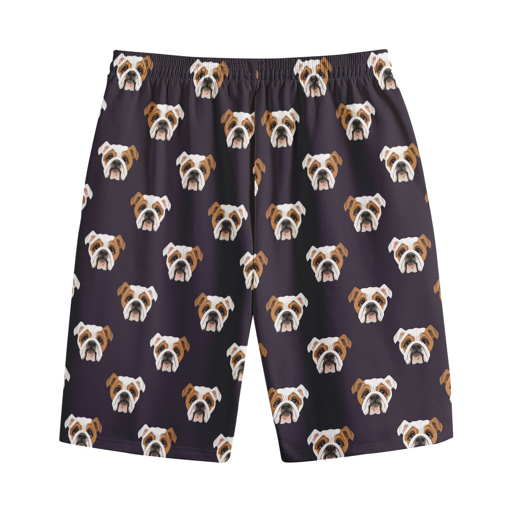 Cute English Bulldog Pattern Print Cotton Shorts