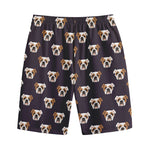 Cute English Bulldog Pattern Print Cotton Shorts