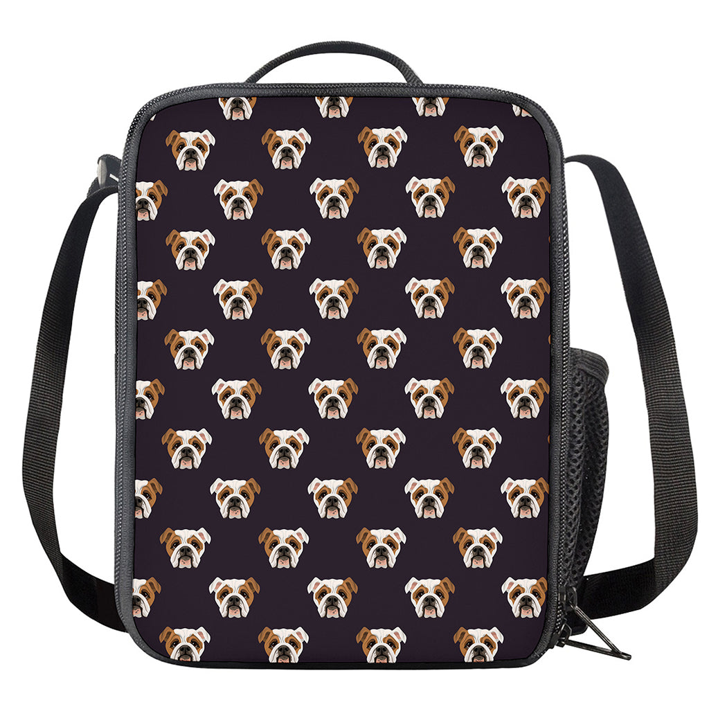Cute English Bulldog Pattern Print Crossbody Lunch Bag