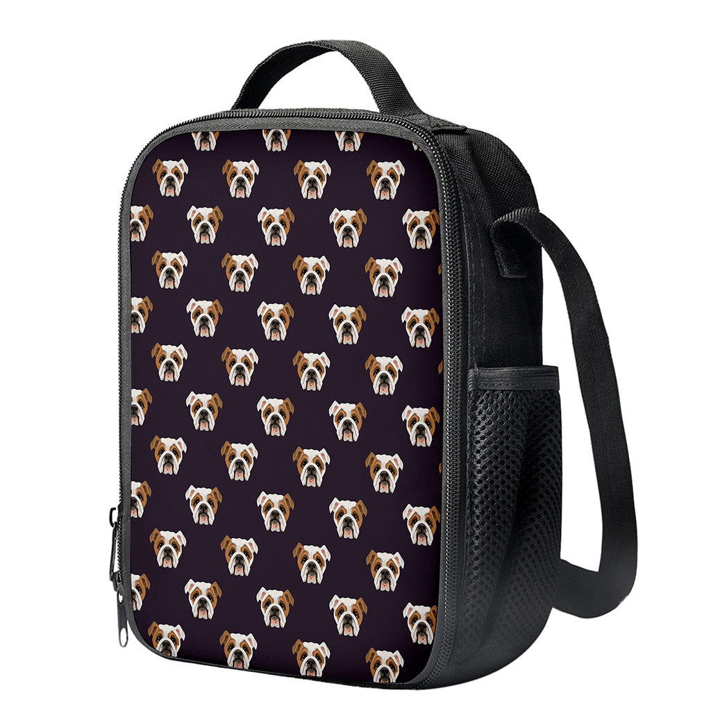 Cute English Bulldog Pattern Print Crossbody Lunch Bag
