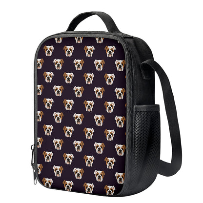 Cute English Bulldog Pattern Print Crossbody Lunch Bag
