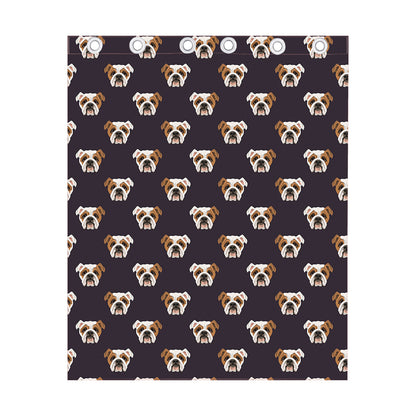 Cute English Bulldog Pattern Print Curtain