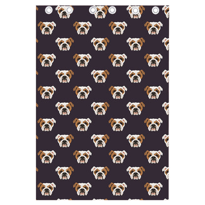 Cute English Bulldog Pattern Print Curtain