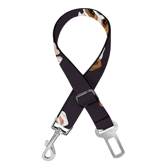 Cute English Bulldog Pattern Print Dog Seat Belt