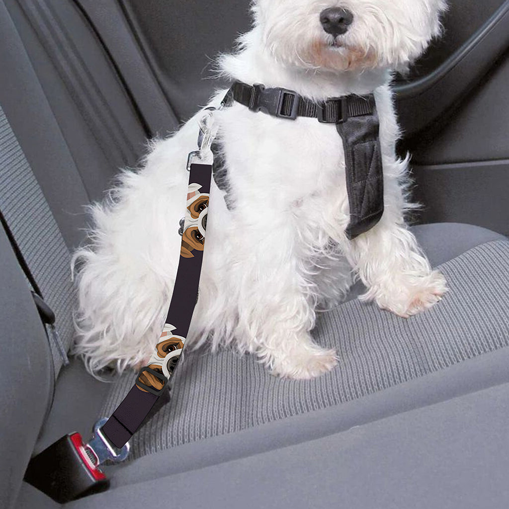 Cute English Bulldog Pattern Print Dog Seat Belt