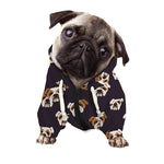 Cute English Bulldog Pattern Print Dog Zip Up Hoodie