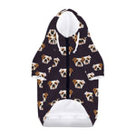 Cute English Bulldog Pattern Print Dog Zip Up Hoodie