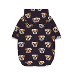 Cute English Bulldog Pattern Print Dog Zip Up Hoodie