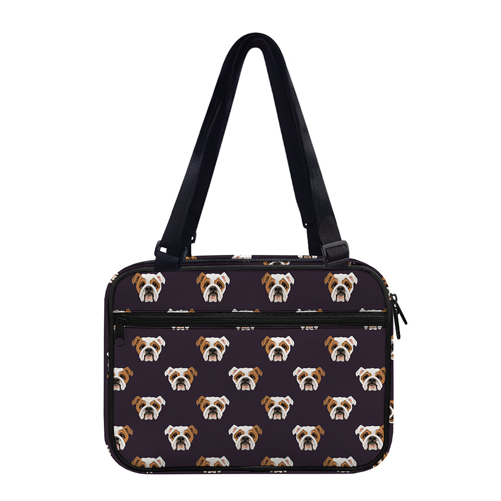 Cute English Bulldog Pattern Print Double Strap Bible Bag