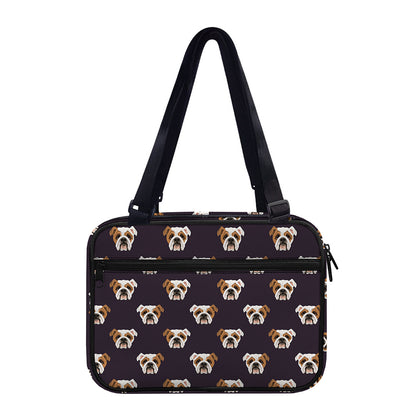 Cute English Bulldog Pattern Print Double Strap Bible Bag