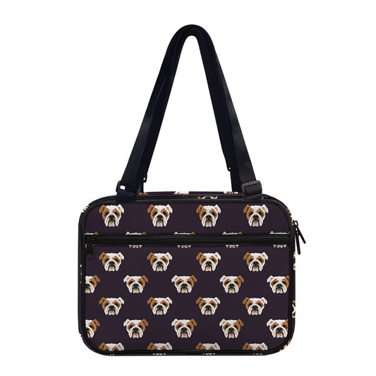 Cute English Bulldog Pattern Print Double Strap Bible Bag