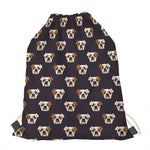 Cute English Bulldog Pattern Print Drawstring Bag