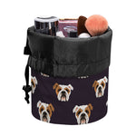 Cute English Bulldog Pattern Print Drawstring Makeup Bag