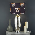 Cute English Bulldog Pattern Print Drum Lamp Shade