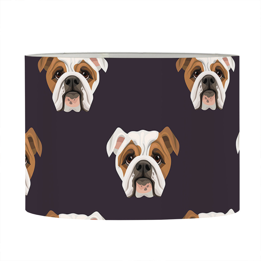 Cute English Bulldog Pattern Print Drum Lamp Shade