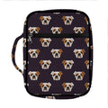 Cute English Bulldog Pattern Print Front Pocket Bible Bag