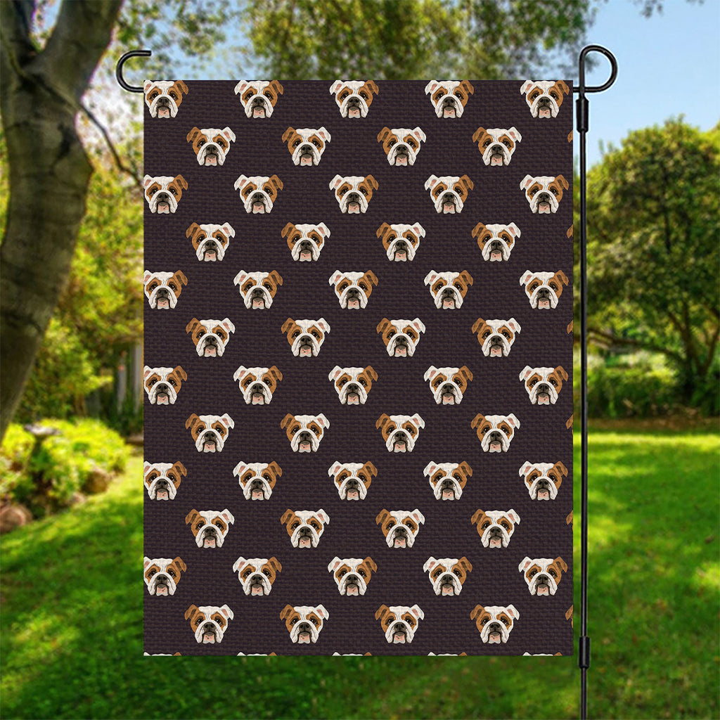 Cute English Bulldog Pattern Print Garden Flag