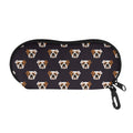 Cute English Bulldog Pattern Print Glasses Case