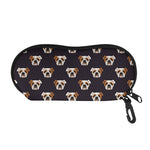 Cute English Bulldog Pattern Print Glasses Case