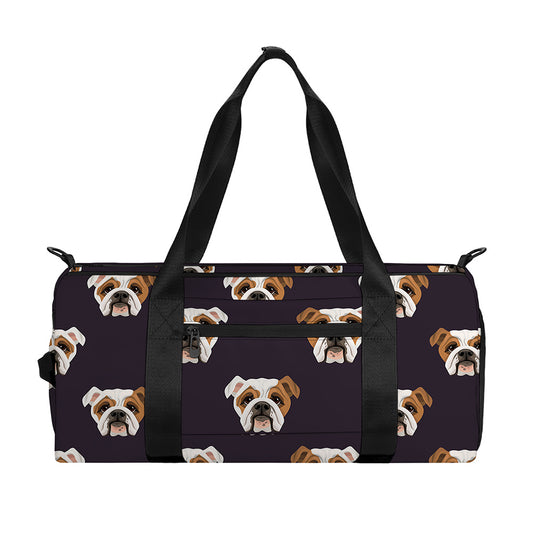 Cute English Bulldog Pattern Print Gym Bag