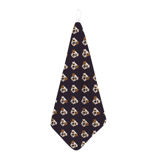 Cute English Bulldog Pattern Print Hand Towel