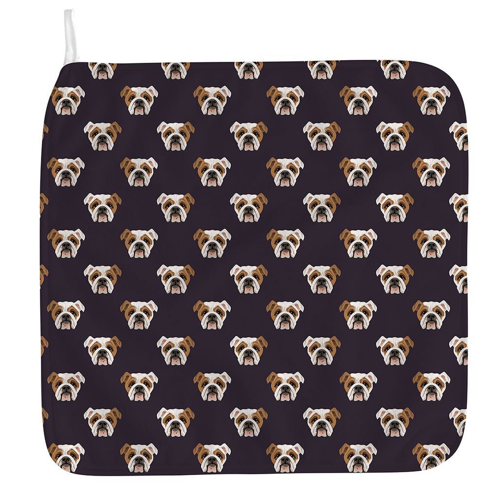 Cute English Bulldog Pattern Print Hand Towel