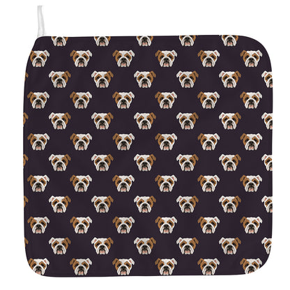 Cute English Bulldog Pattern Print Hand Towel