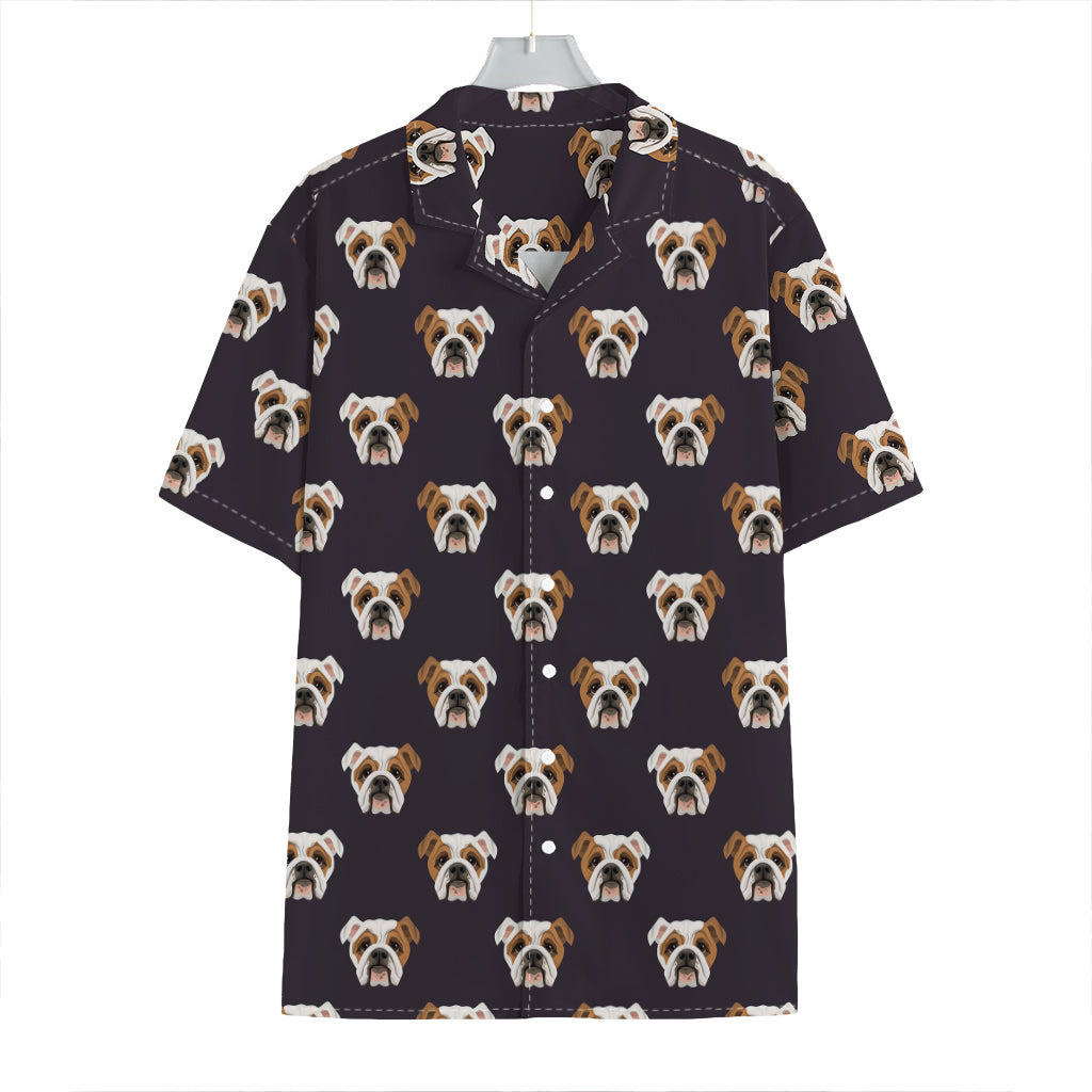 Cute English Bulldog Pattern Print Hawaiian Shirt