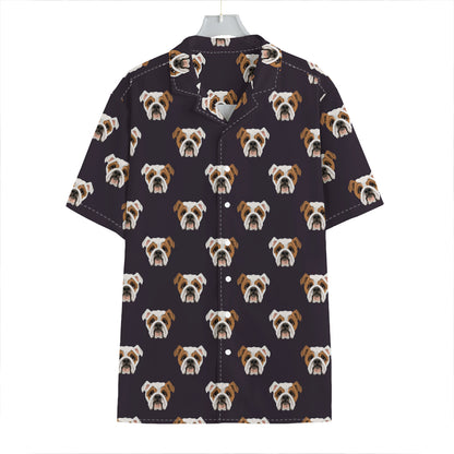 Cute English Bulldog Pattern Print Hawaiian Shirt