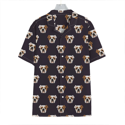 Cute English Bulldog Pattern Print Hawaiian Shirt