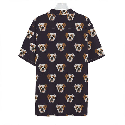 Cute English Bulldog Pattern Print Hawaiian Shirt