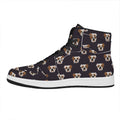 Cute English Bulldog Pattern Print High Top Leather Sneakers
