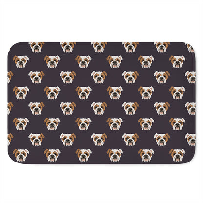 Cute English Bulldog Pattern Print Indoor Door Mat