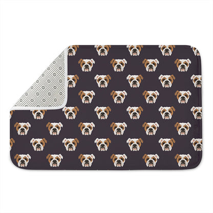Cute English Bulldog Pattern Print Indoor Door Mat