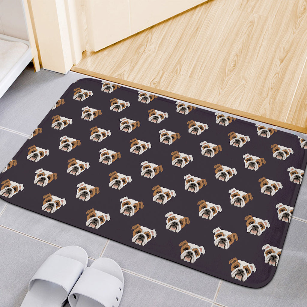 Cute English Bulldog Pattern Print Indoor Door Mat