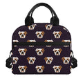 Cute English Bulldog Pattern Print Insulated Lunch Bag