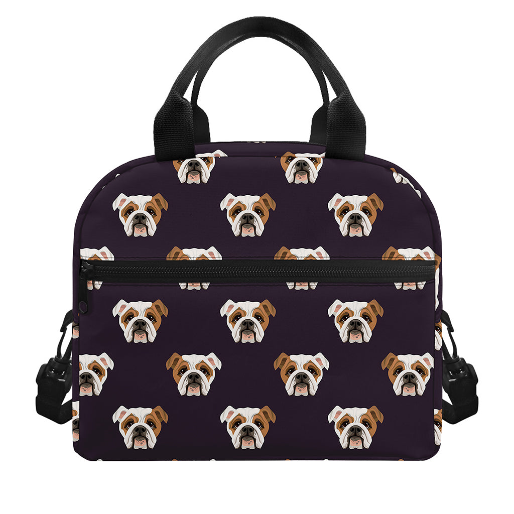 Cute English Bulldog Pattern Print Insulated Lunch Bag