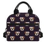 Cute English Bulldog Pattern Print Insulated Lunch Bag