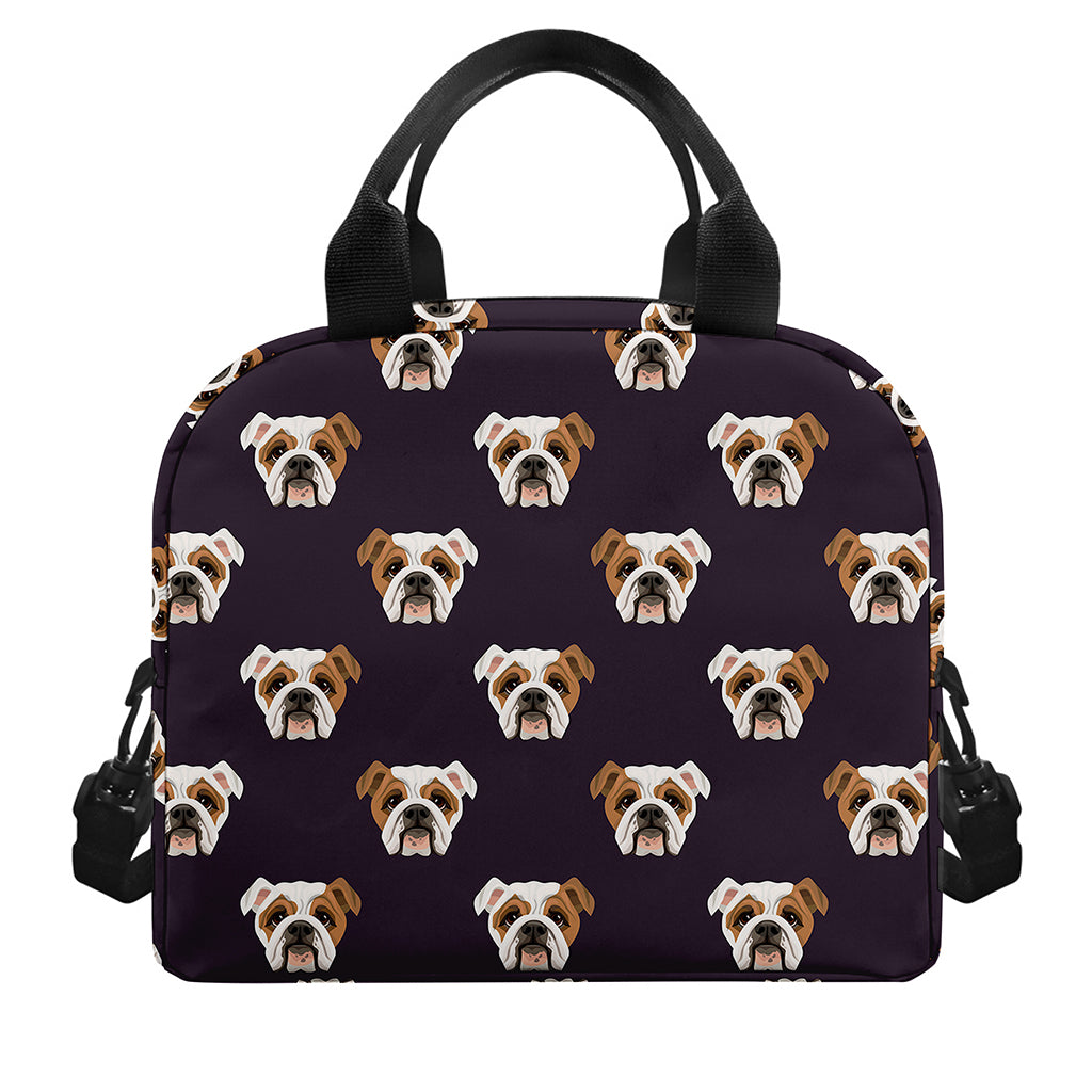 Cute English Bulldog Pattern Print Insulated Lunch Bag