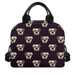 Cute English Bulldog Pattern Print Insulated Lunch Bag