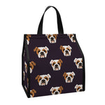 Cute English Bulldog Pattern Print Insulated Lunch Tote