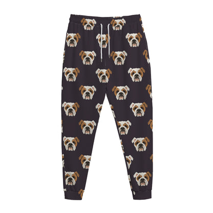 Cute English Bulldog Pattern Print Jogger Pants