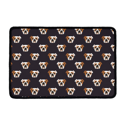 Cute English Bulldog Pattern Print Kitchen Mat