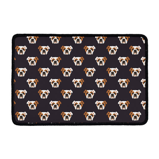 Cute English Bulldog Pattern Print Kitchen Mat